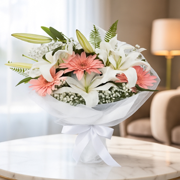 Lilyum Gerbera Buketi